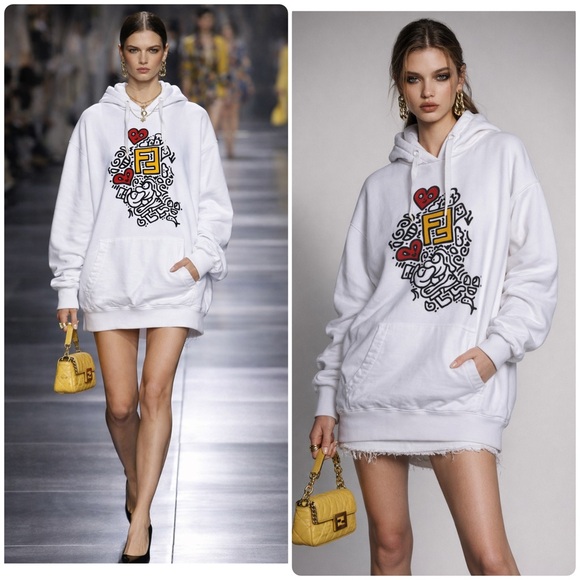 Fendi Tops - Fendi x Mr. Doodle Chinese Valentines Day Capsule Collection Hoodie Sweater